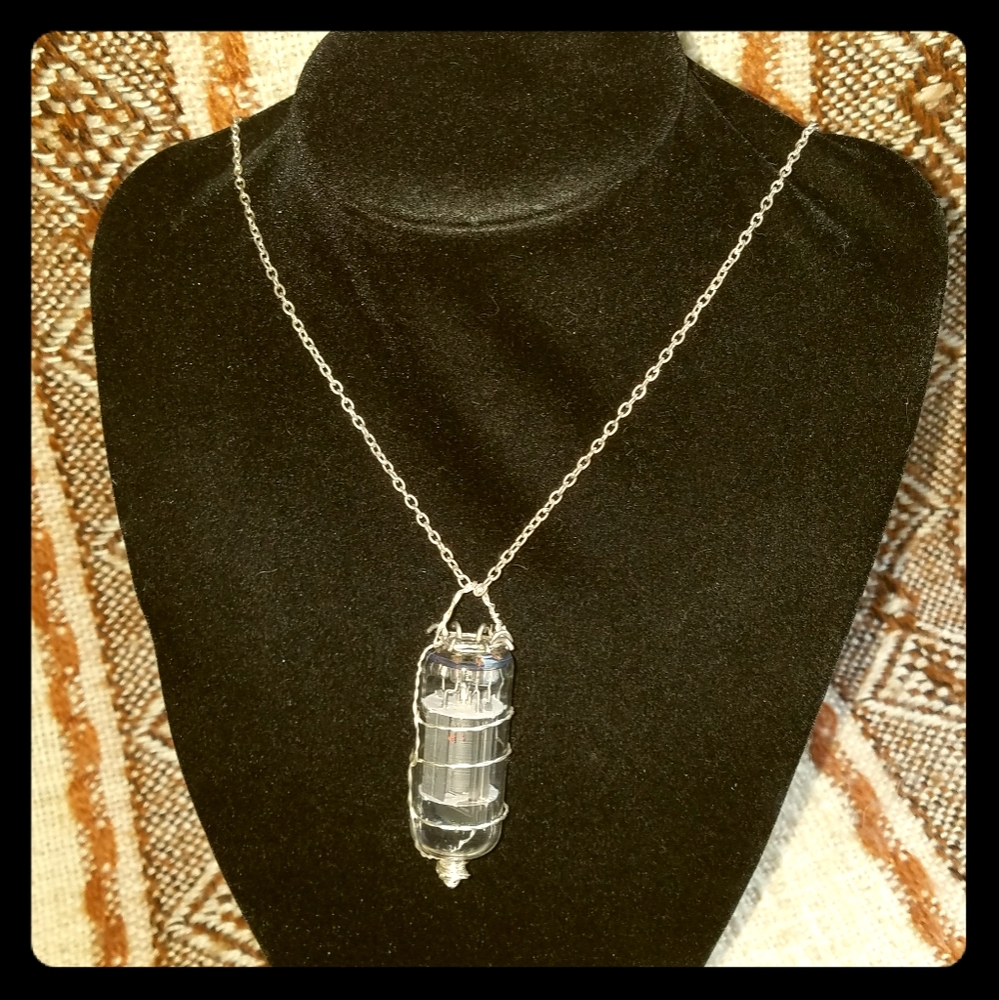 Silver wire wrapped vintage vacuum tube